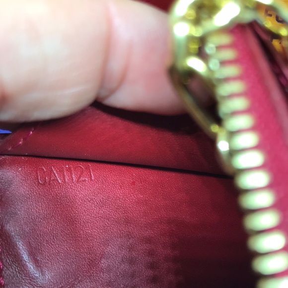 Louis Vuitton coin purse pochette cles red vernis